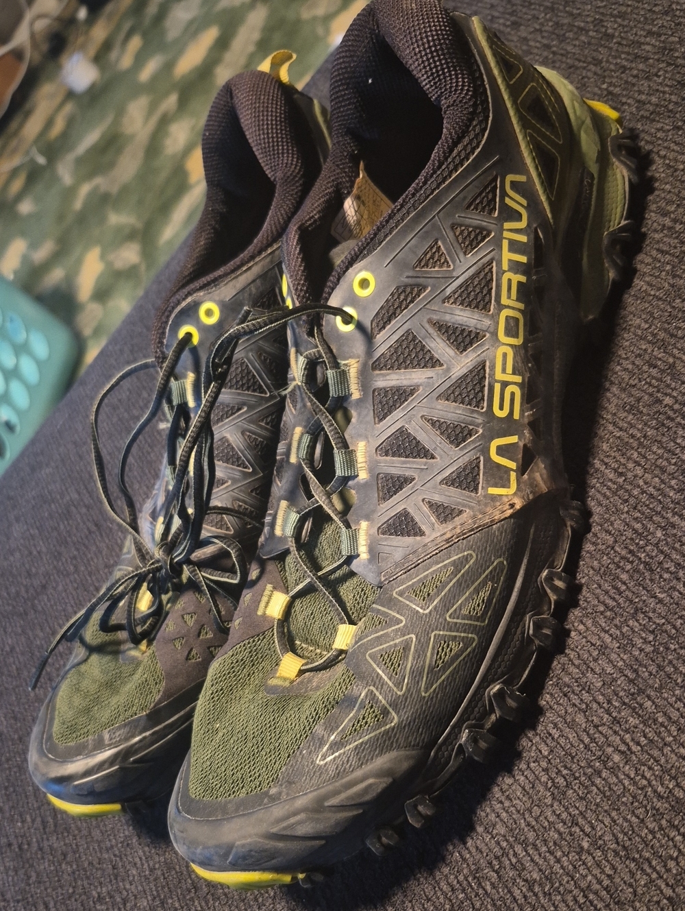La Sportiva Men’s Olive Green and Yellow Trail Running Shoes